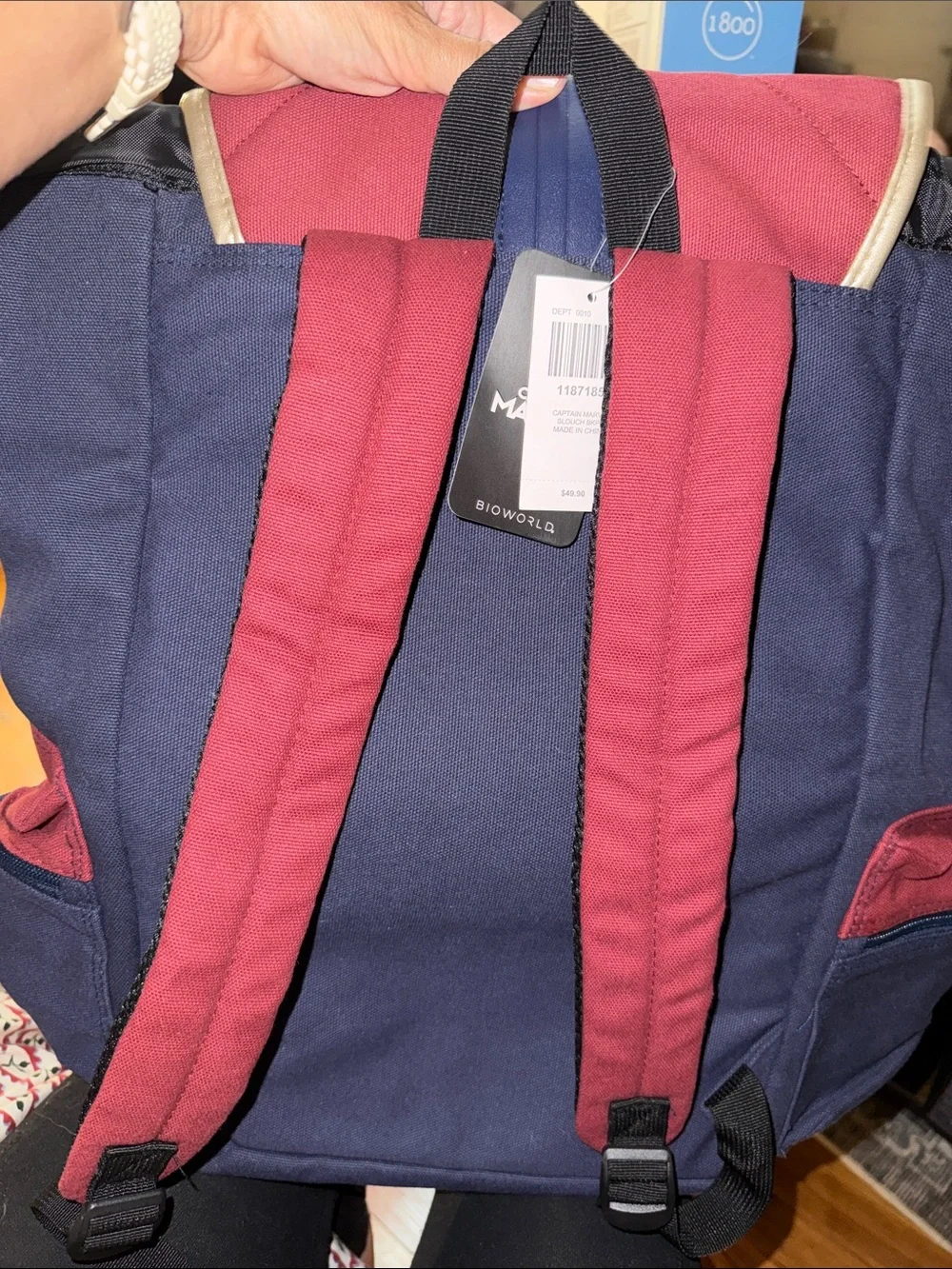 Captain Marvel Inspired Navy and Burgundy Backpack